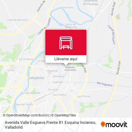 Mapa Avenida Valle Esgueva Frente 81 Esquina Incienso