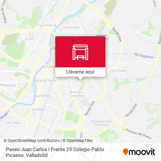 Mapa Paseo Juan Carlos I Frente 29 Colegio Pablo Picasso