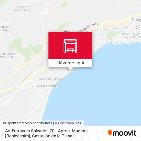 Mapa Av. Ferrandis Salvador, 70 - Aptos. Madeira [Benicàssim]