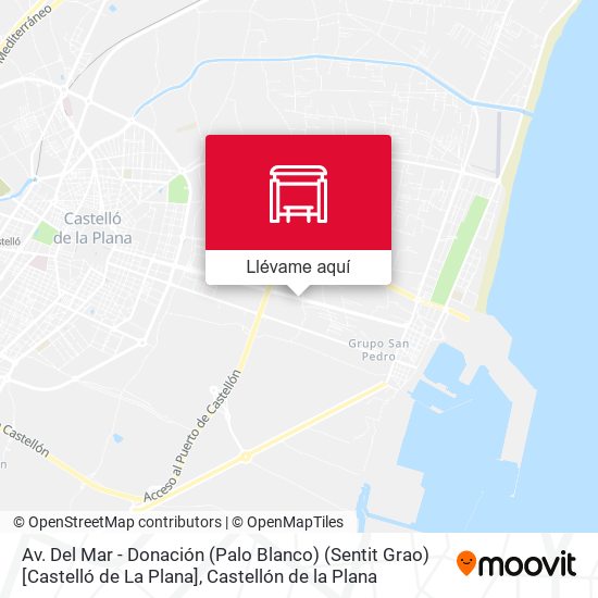 Mapa Av. Del Mar - Donación (Palo Blanco) (Sentit Grao) [Castelló de La Plana]