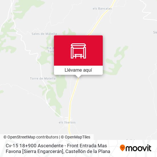 Mapa Cv-15 18+900 Ascendente - Front Entrada Mas Favona [Sierra Engarcerán]