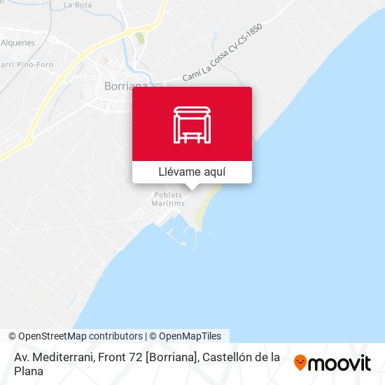 Mapa Av. Mediterrani, Front 72 [Borriana]