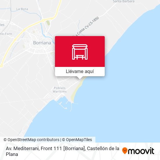 Mapa Av. Mediterrani, Front 111 [Borriana]