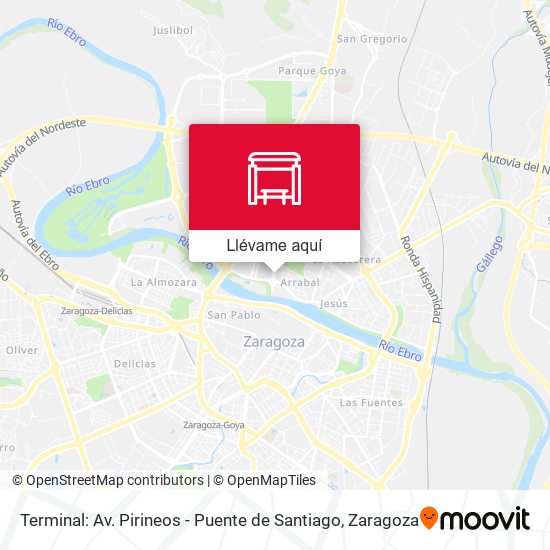 Mapa Terminal: Av. Pirineos - Puente de Santiago