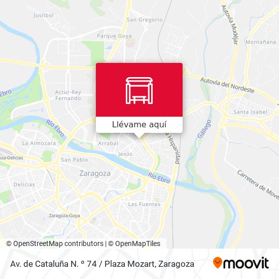 Mapa Av. de Cataluña N. º 74 / Plaza Mozart