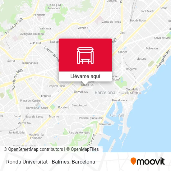 Mapa Ronda Universitat - Balmes
