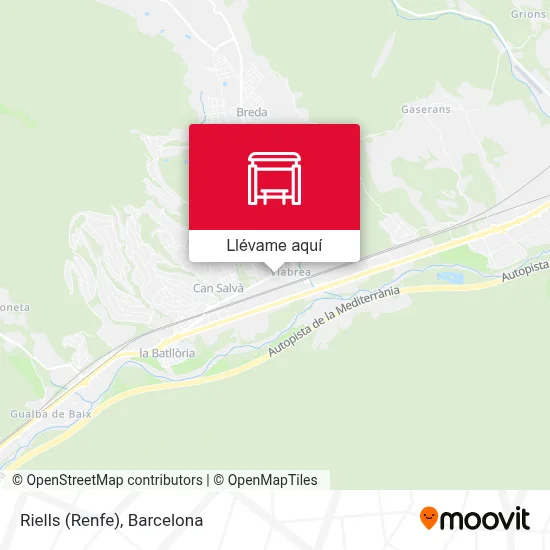 Mapa Riells (Renfe)