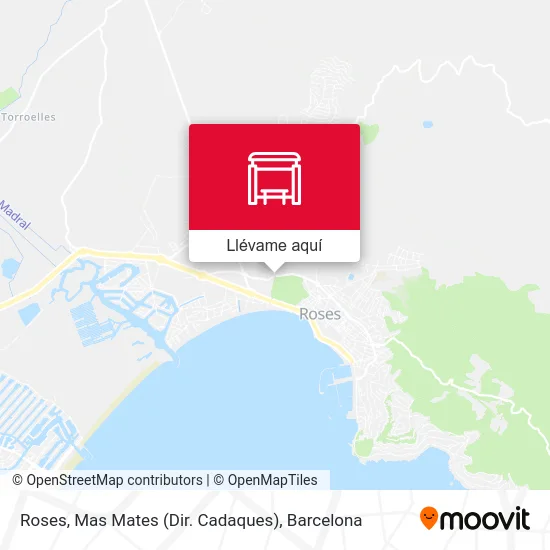 Mapa Roses, Mas Mates (Dir. Cadaques)