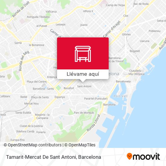 Mapa Tamarit-Mercat De Sant Antoni