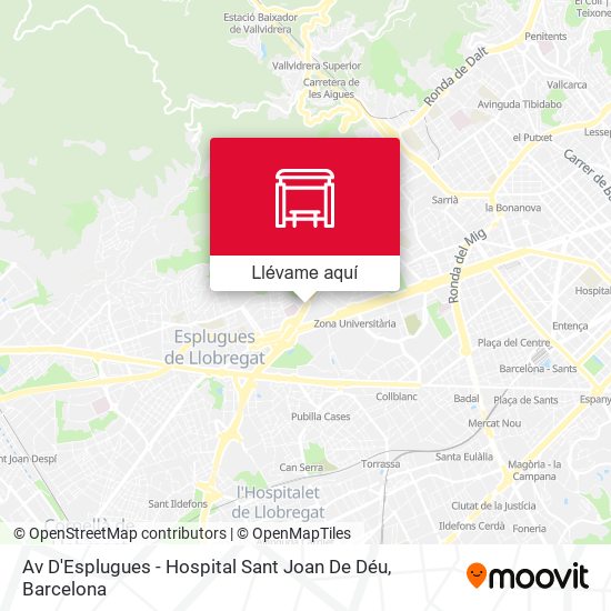 Mapa Av D'Esplugues - Hospital Sant Joan De Déu