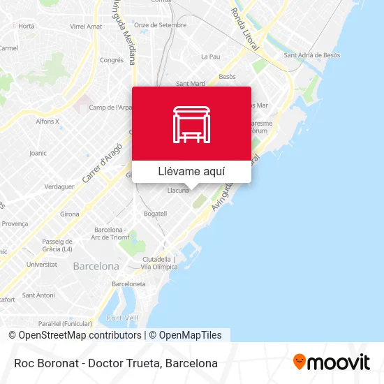 Mapa Roc Boronat - Doctor Trueta