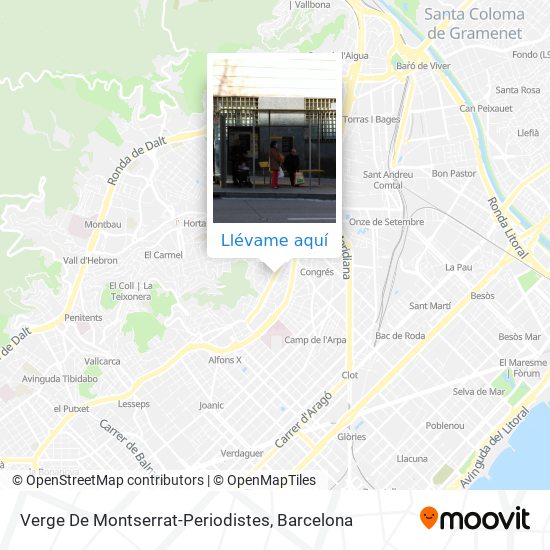 Mapa Verge De Montserrat-Periodistes