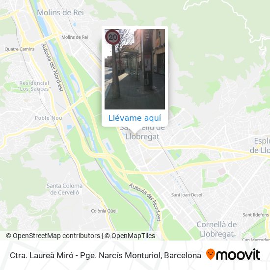 Mapa Ctra. Laureà Miró - Pge. Narcís Monturiol