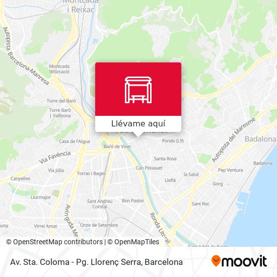 Mapa Av. Sta. Coloma - Pg. Llorenç Serra