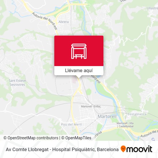 Mapa Av Comte Llobregat - Hospital Psiquiàtric