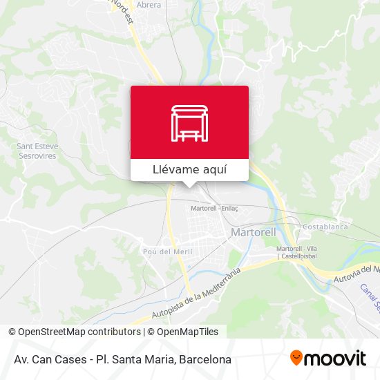 Mapa Av. Can Cases - Pl. Santa Maria