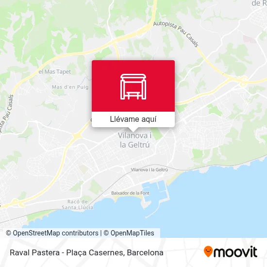 Mapa Raval Pastera - Plaça Casernes