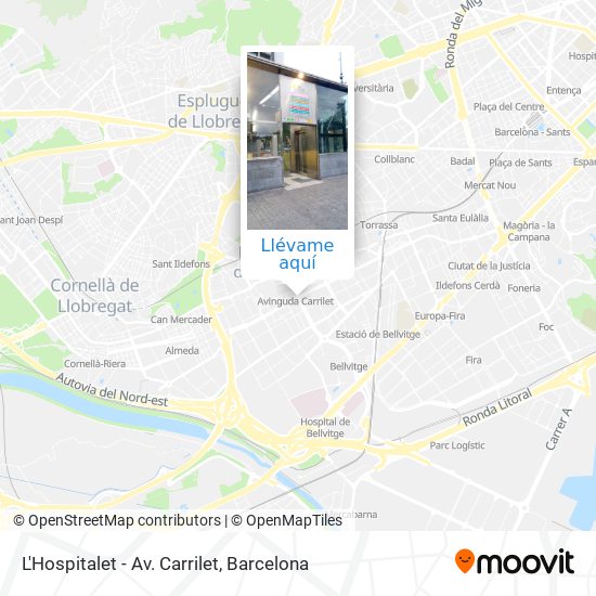 Mapa L'Hospitalet - Av. Carrilet