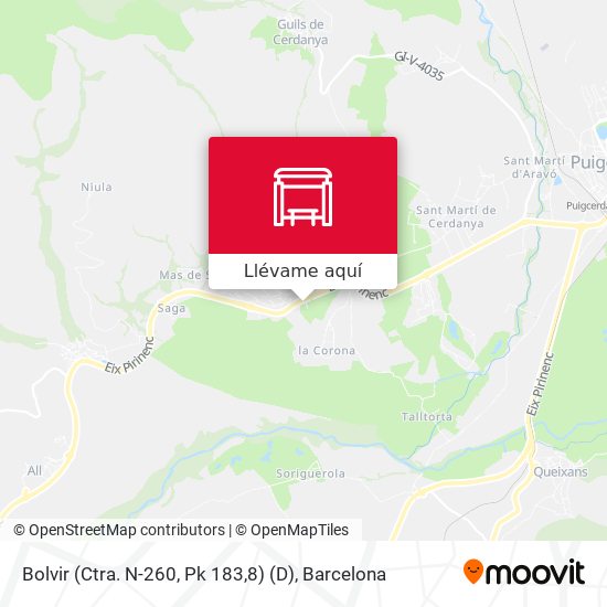 Mapa Bolvir (Ctra. N-260, Pk 183,8) (D)