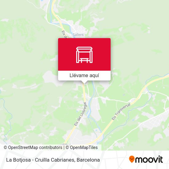 Mapa La Botjosa - Cruïlla Cabrianes