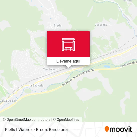 Mapa Riells I Viabrea - Breda