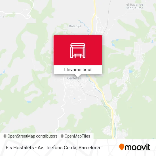 Mapa Els Hostalets - Av. Ildefons Cerdà