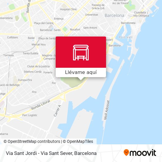 Mapa Via Sant Jordi - Via Sant Sever