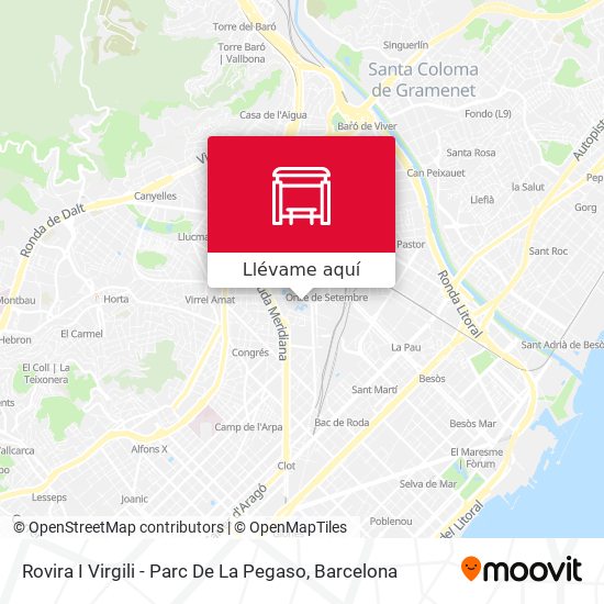Mapa Rovira I Virgili - Parc De La Pegaso