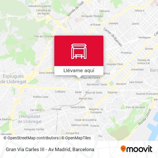 Mapa Gran Via Carles III - Av Madrid