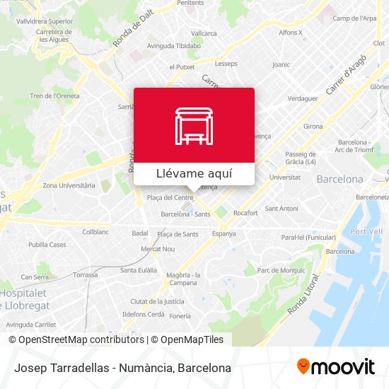Mapa Josep Tarradellas - Numància