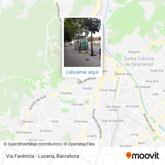 Mapa Via Favència - Lucena
