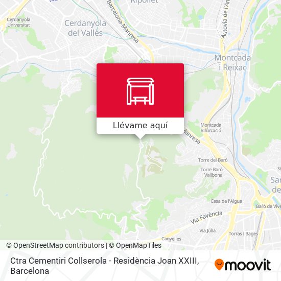 Mapa Ctra Cementiri Collserola - Residència Joan XXIII
