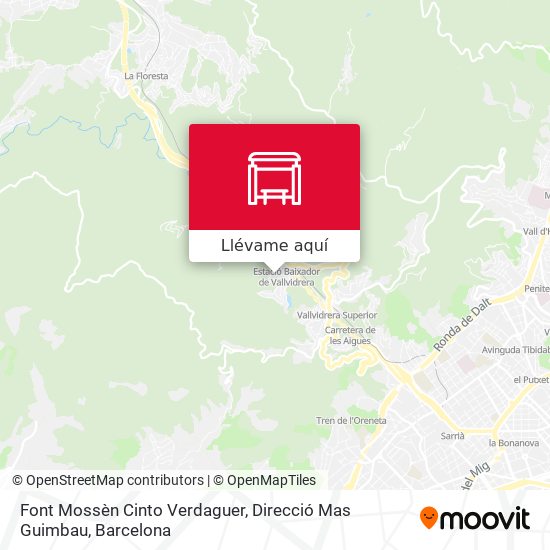Mapa Font Mossèn Cinto Verdaguer, Direcció Mas Guimbau