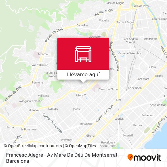 Mapa Francesc Alegre - Av Mare De Déu De Montserrat