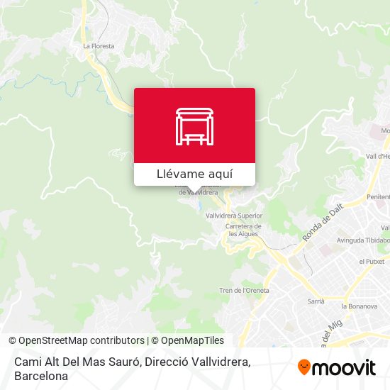 Mapa Cami Alt Del Mas Sauró, Direcció Vallvidrera