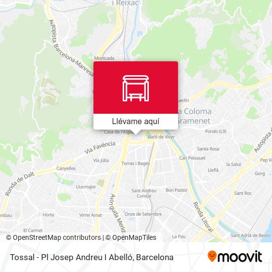 Mapa Tossal - Pl Josep Andreu I Abelló