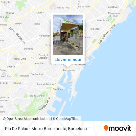 Mapa Pla De Palau - Metro Barceloneta