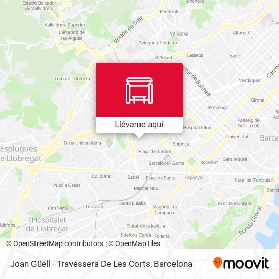 Mapa Joan Güell - Travessera De Les Corts