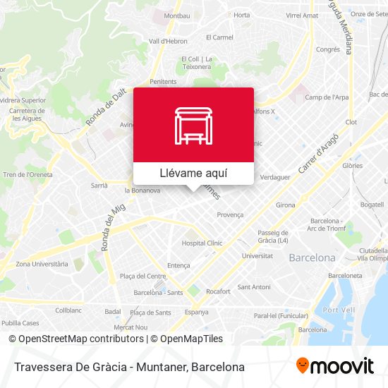 Mapa Travessera De Gràcia - Muntaner