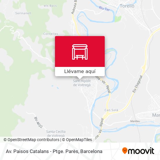 Mapa Av. Paisos Catalans - Ptge. Parès
