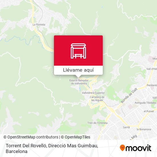 Mapa Torrent Del Rovelló, Direcció Mas Guimbau