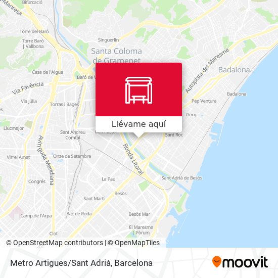 Mapa Metro Artigues/Sant Adrià