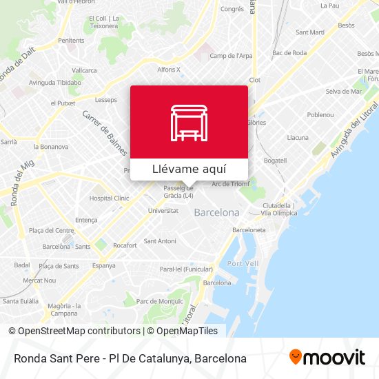 Mapa Ronda Sant Pere - Pl De Catalunya