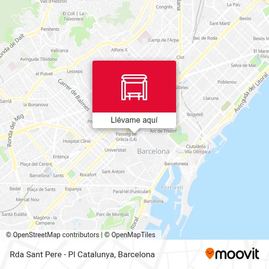Mapa Rda Sant Pere - Pl Catalunya
