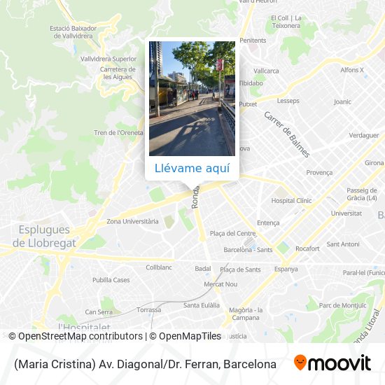Mapa (Maria Cristina) Av. Diagonal / Dr. Ferran