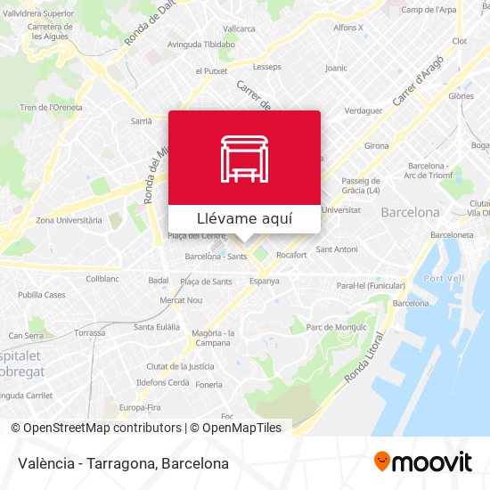 Mapa València - Tarragona