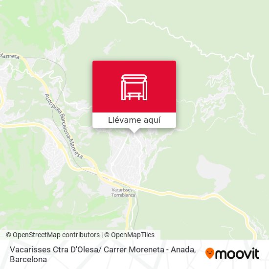 Mapa Vacarisses Ctra D'Olesa/ Carrer Moreneta - Anada