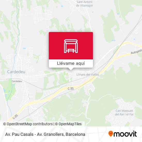 Mapa Av. Pau Casals - Av. Granollers