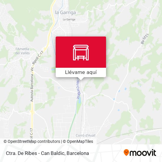Mapa Ctra. De Ribes - Can Baldic