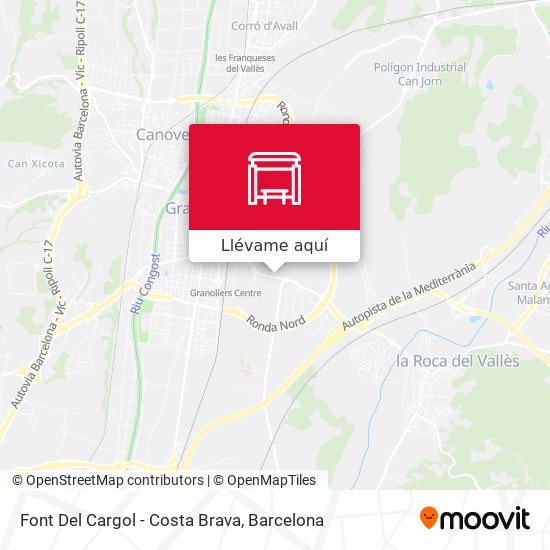 Mapa Font Del Cargol - Costa Brava